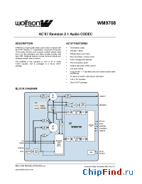 Datasheet WM9708CDS/R manufacturer Wolfson