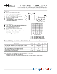 Datasheet 1.5SMCJxxC-T1 manufacturer WTE