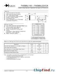 Datasheet P4SMAJ180A-T1 manufacturer WTE