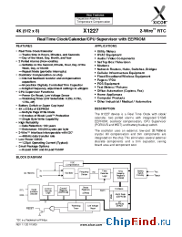 Datasheet X1227S8-2.7A manufacturer Xicor