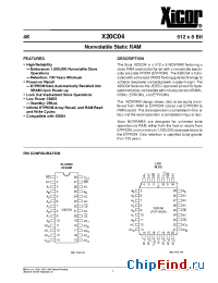 Datasheet X20C04DM-25 manufacturer Xicor