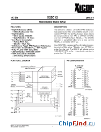 Datasheet X22C12P manufacturer Xicor