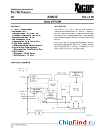 Datasheet X24012P-2.7 manufacturer Xicor