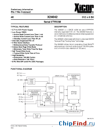 Datasheet X24042P-3 manufacturer Xicor