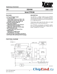 Datasheet X24164S8I-3 manufacturer Xicor