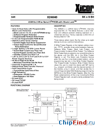 Datasheet X24640V20I manufacturer Xicor