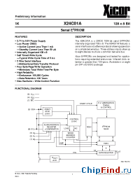 Datasheet X24C01AP manufacturer Xicor