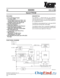 Datasheet X24C04P manufacturer Xicor