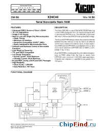 Datasheet X24C44DM manufacturer Xicor