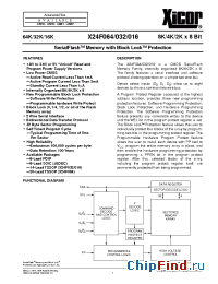 Datasheet X24F016 manufacturer Xicor