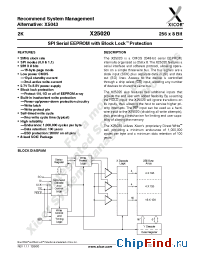 Datasheet X25020-2.7 manufacturer Xicor