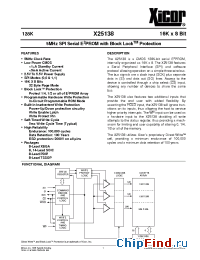 Datasheet X25138S8I-V manufacturer Xicor