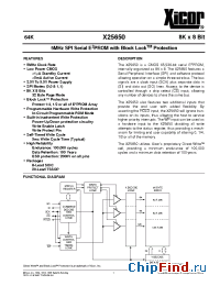 Datasheet X25650S8I-2.5 manufacturer Xicor
