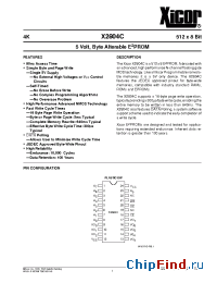 Datasheet X2804CP-25 manufacturer Xicor