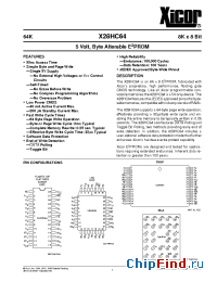 Datasheet X28HC64DM-90 manufacturer Xicor