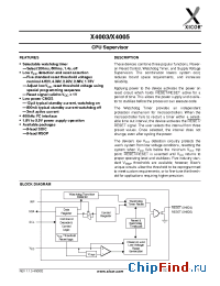 Datasheet X4003-4.5A manufacturer Xicor