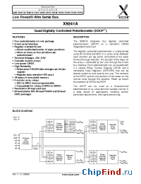 Datasheet X9241AYPI manufacturer Xicor