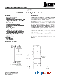 Datasheet X9316WPM3 manufacturer Xicor