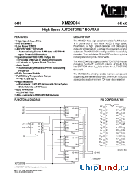 Datasheet XM20C64PI-55 manufacturer Xicor