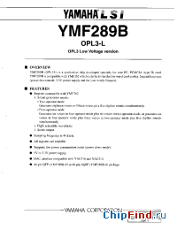 Datasheet YMF289B-F manufacturer YAMAHA