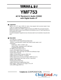 Datasheet YMF753-S manufacturer YAMAHA