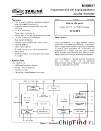 Datasheet MH88617AS-PI manufacturer Zarlink