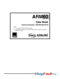 Datasheet P60ARM-BGP1N manufacturer Zarlink