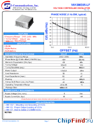 Datasheet V613ME05-LF manufacturer Z-Communications