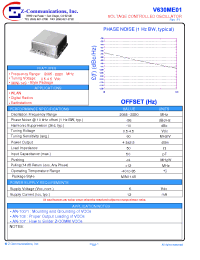 Datasheet V630ME01 manufacturer Z-Communications