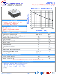 Datasheet V805ME15 manufacturer Z-Communications