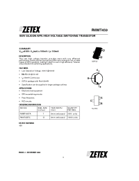 Datasheet FMMT459TC manufacturer Zetex
