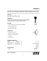 Datasheet ZX5T851ASTOA manufacturer Zetex