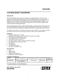 Datasheet ZXLB1600 manufacturer Zetex
