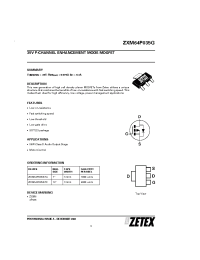 Datasheet ZXM64P035GTA manufacturer Zetex