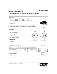 Datasheet ZXMC3A17DN8TC manufacturer Zetex