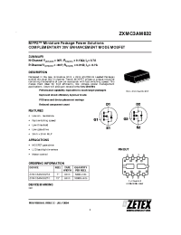 Datasheet ZXMC3AM832TA manufacturer Zetex