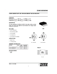 Datasheet ZXMC4559DN8 manufacturer Zetex