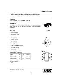Datasheet ZXMN10B08E6 manufacturer Zetex