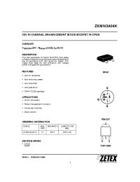 Datasheet ZXMN3A04KTC manufacturer Zetex