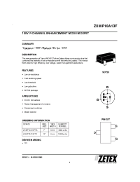 Datasheet ZXMP10A13F manufacturer Zetex