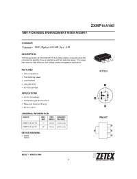 Datasheet ZXMP10A18GTA manufacturer Zetex