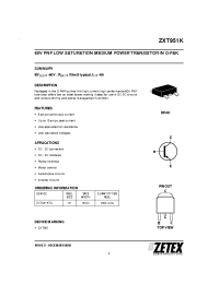 Datasheet ZXT951KTC manufacturer Zetex
