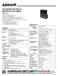 Datasheet AZ830P2C24DSE manufacturer Zettler