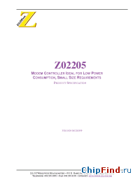 Datasheet Z0220516SSCR3641 manufacturer Zilog