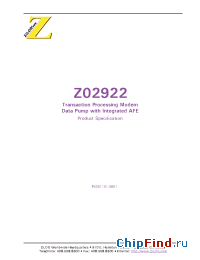 Datasheet Z0292212VSCR3796 manufacturer Zilog