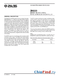 Datasheet Z8523310FSC manufacturer Zilog