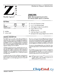 Datasheet Z8629540ASC1973 manufacturer Zilog