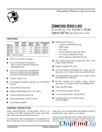 Datasheet Z86C0208SAC manufacturer Zilog