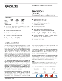 Datasheet Z86C43 manufacturer Zilog