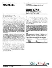 Datasheet Z86C9012PEC manufacturer Zilog